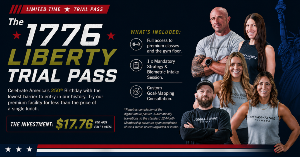 The 1776 Liberty Trial Pass — $17.76 for your first 4 weeks at Sierra Tango Fitness in Lodi, CA
